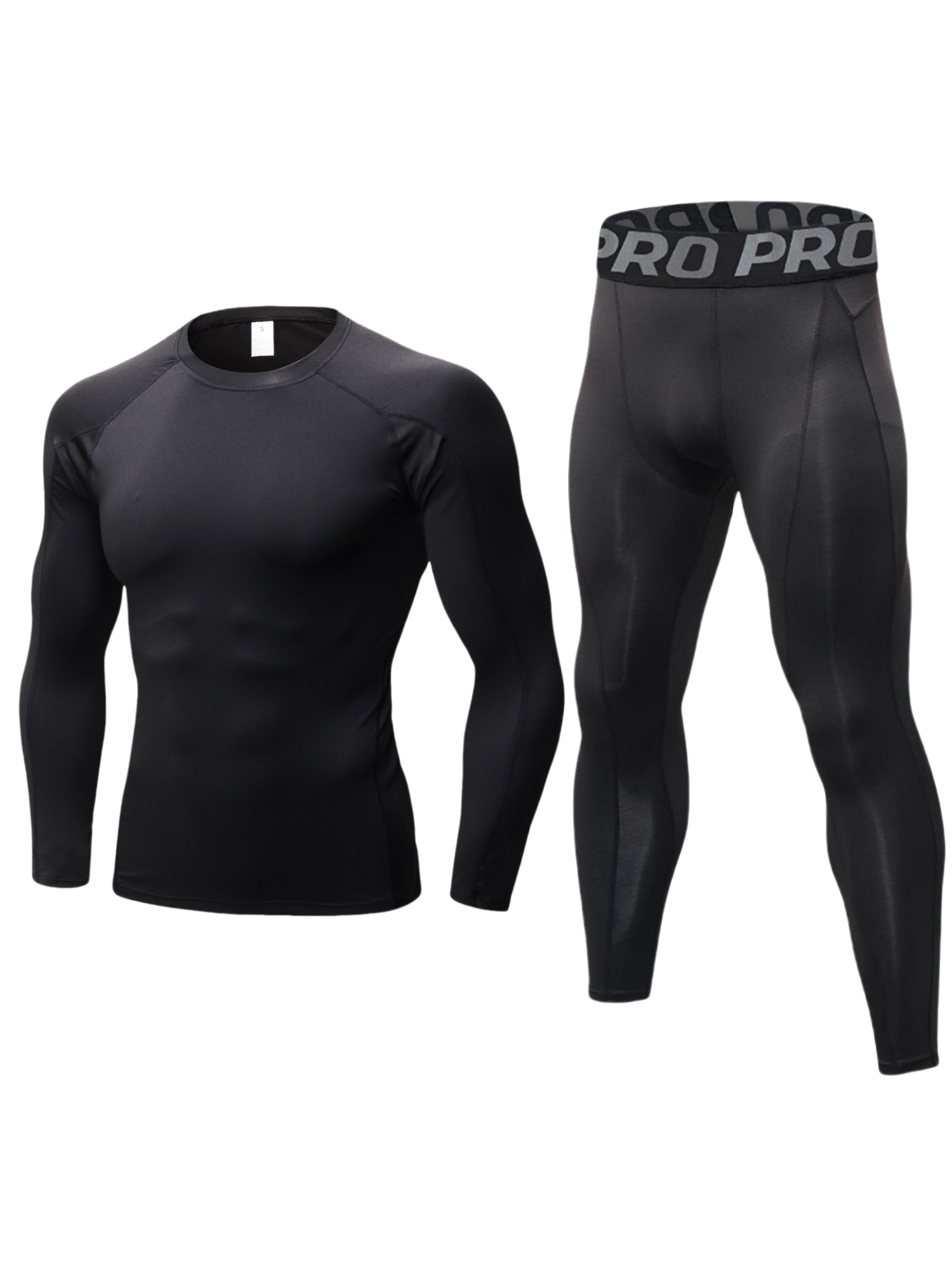 Thermal Base Layer - Baju olahraga pria, baju lengan panjang
