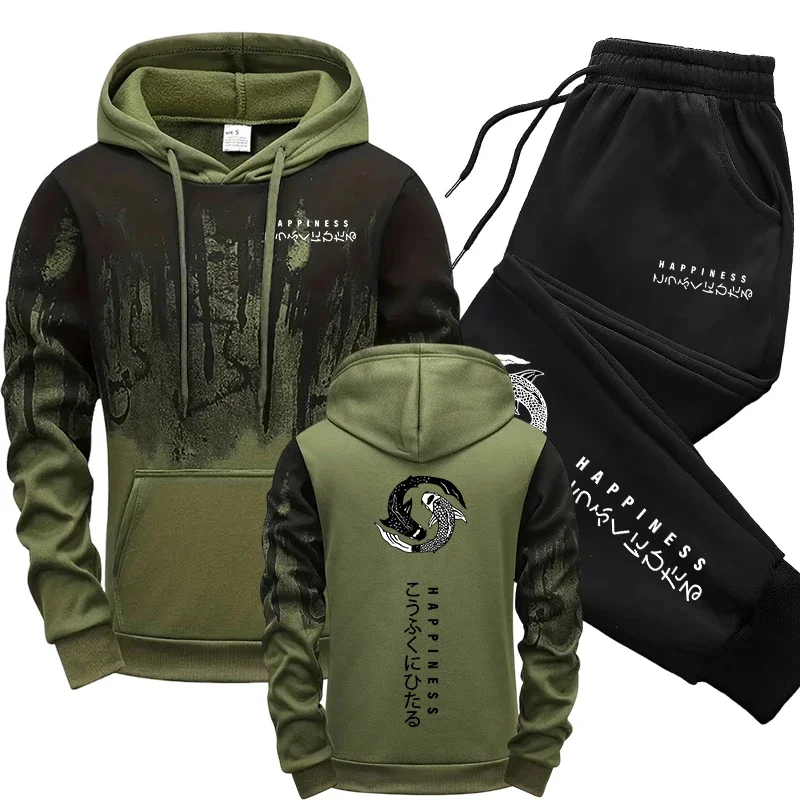 Winter Clothes - Setelan Olahraga Pria Gaya Jepang, Hoodie