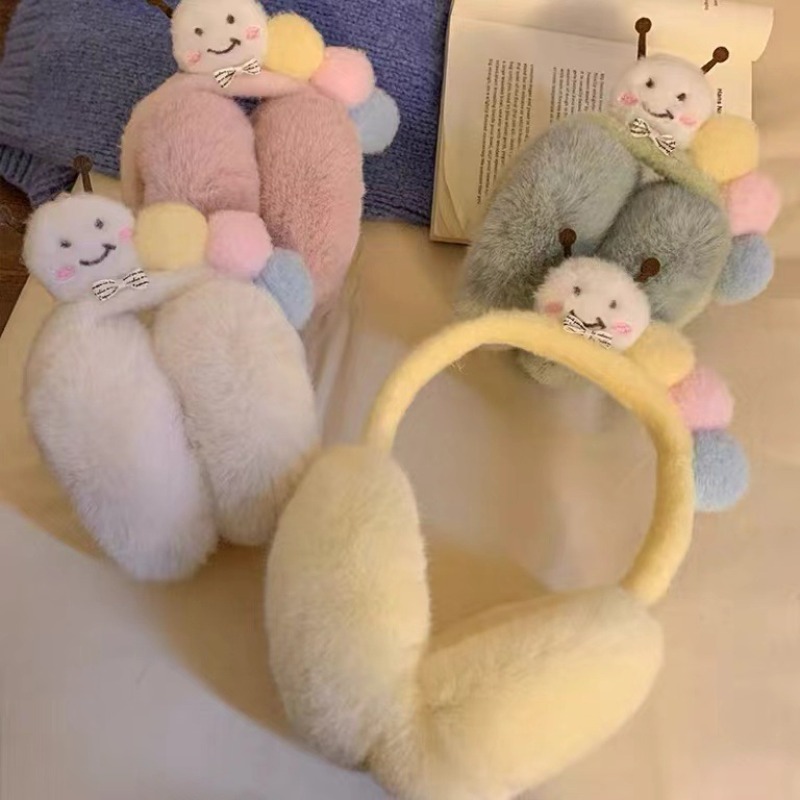 Winter Clothing Earmuffs - Penutup Telinga Ulat Mewah Lucu Lucu
