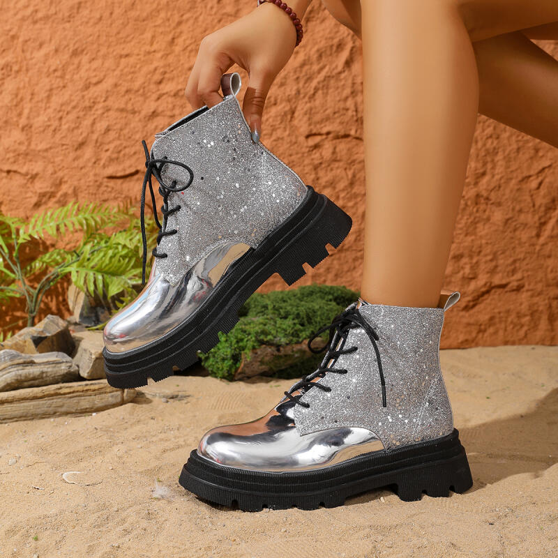 Winter Cloth - Sepatu Boots Wanita Model Tali, Sol