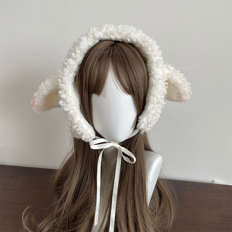 Set Topi Hangat Bulu Domba Put - Winter Clothing Earmuffs ulasan dan harga