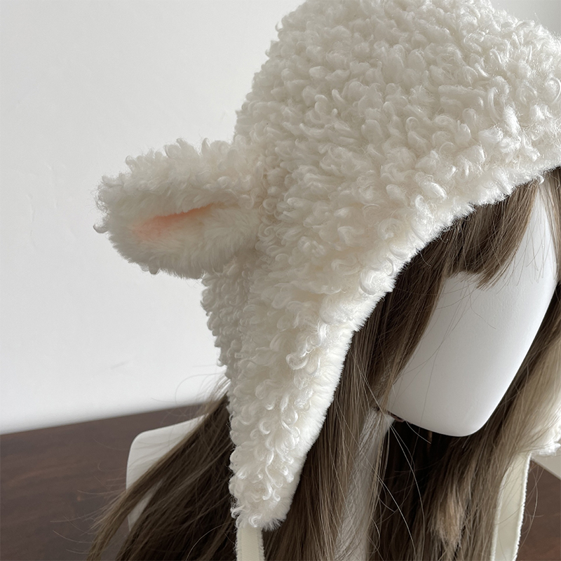 Set Topi Hangat Bulu Domba Put - Winter Clothing Earmuffs ulasan dan harga