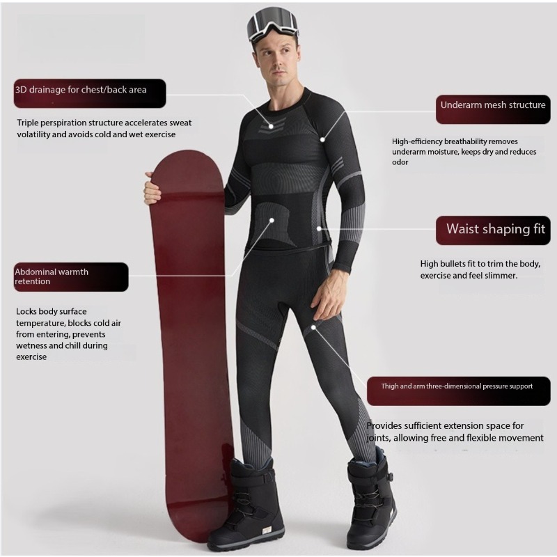 Set Pakaian Dasar Ski Pria Wan - Thermal Base Layer ulasan dan harga