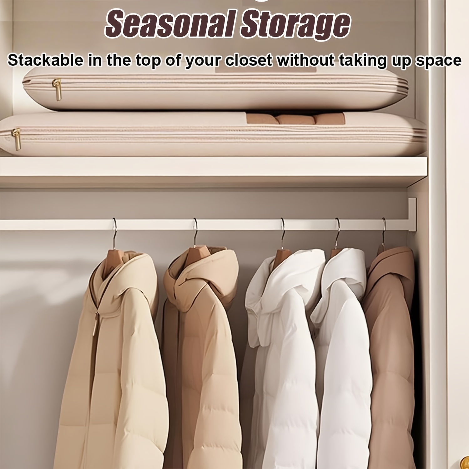 Tas Gantung Kompresi Beige, He - Winter Clothing Organizer ulasan dan harga