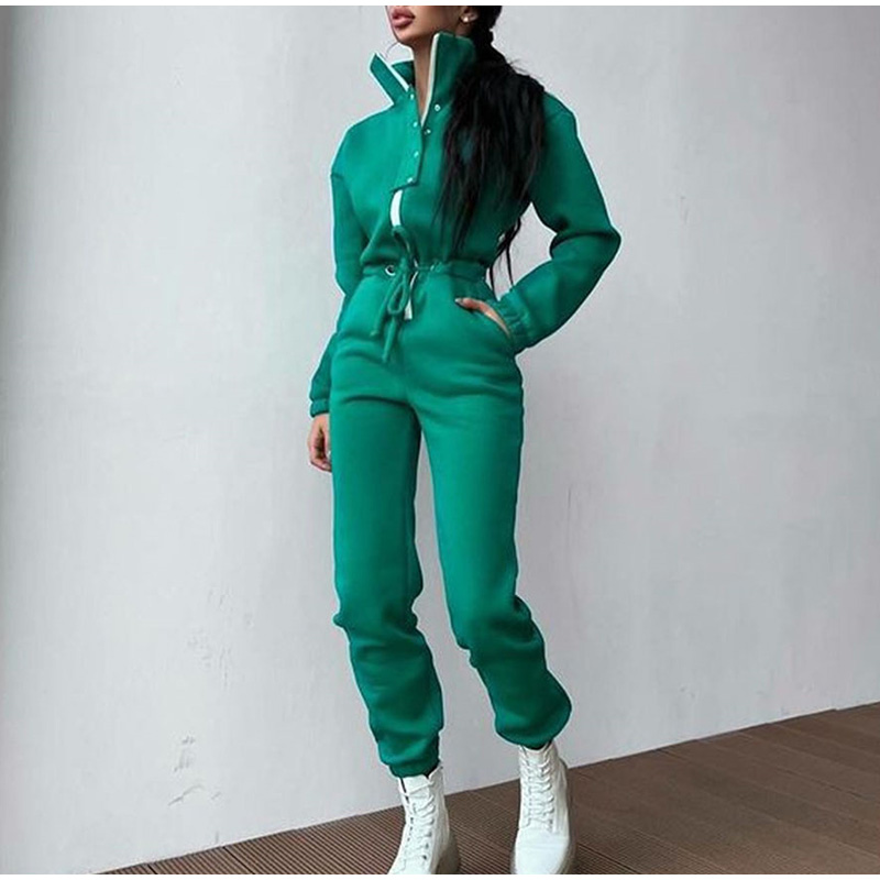 Jumpsuit Kerah Berdiri Kasual  - Winter Clothing Sales ulasan dan harga